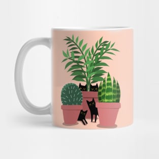 Black Cats and Potted Plants Mug